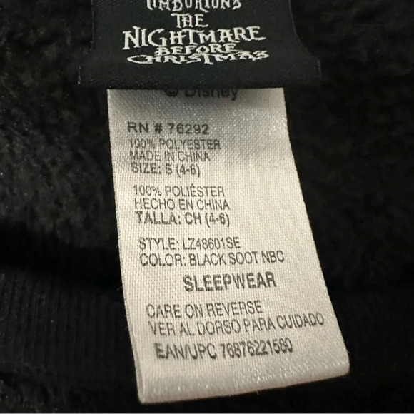 Disney Tim Burton's The Nightmare Before Christmas Fleece Pajama Top Size S GUC - Picture 3 of 7